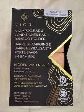 NEW Viori Hidden Waterfall Shampoo & Conditioner Bar Set — Musk (Black)